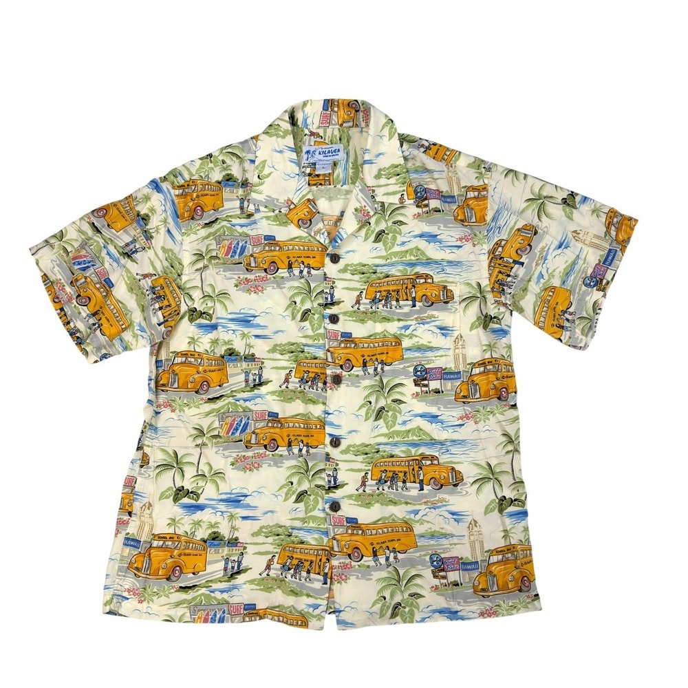Vintage Kilauea‎ Hawaiian Aloha Shirt Mens Size L Rayon Made in Hawaii USA